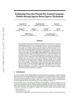 Enhancing One-shot Pruned Pre-trained Language Models through
  Sparse-Dense-Sparse Mechanism