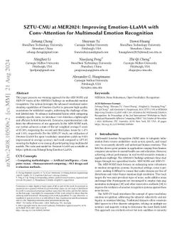 SZTU-CMU at MER2024: Improving Emotion-LLaMA with Conv-Attention for
  Multimodal Emotion Recognition