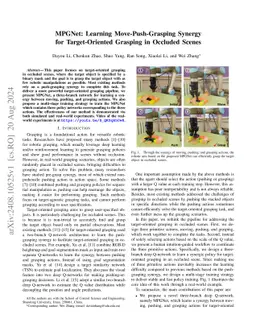 MPGNet: Learning Move-Push-Grasping Synergy for Target-Oriented Grasping
  in Occluded Scenes