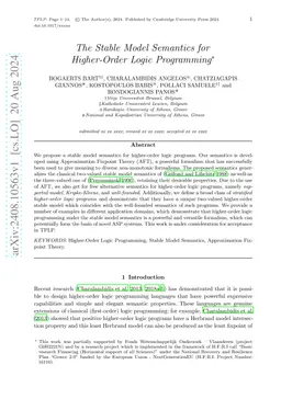The Stable Model Semantics for Higher-Order Logic Programming
