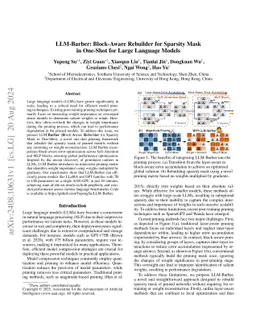 LLM-Barber: Block-Aware Rebuilder for Sparsity Mask in One-Shot for Large Language Models