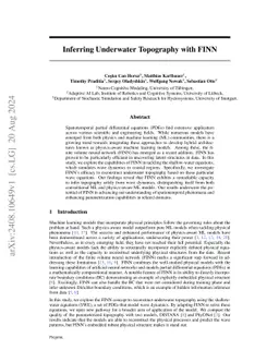 Inferring Underwater Topography with FINN