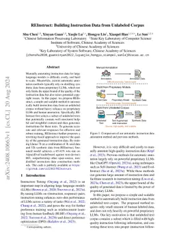 REInstruct: Building Instruction Data from Unlabeled Corpus