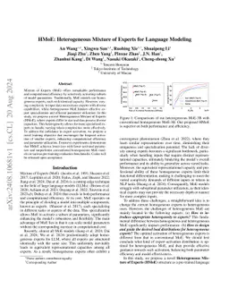 HMoE: Heterogeneous Mixture of Experts for Language Modeling