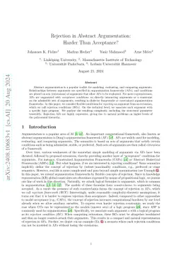 Rejection in Abstract Argumentation: Harder Than Acceptance?