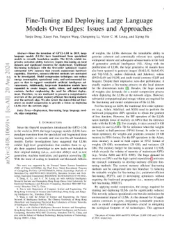 Fine-Tuning and Deploying Large Language Models Over Edges: Issues and Approaches