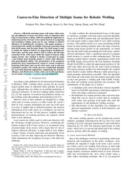 Coarse-to-Fine Detection of Multiple Seams for Robotic Welding