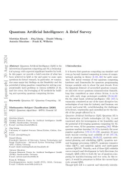 Quantum Artificial Intelligence: A Brief Survey