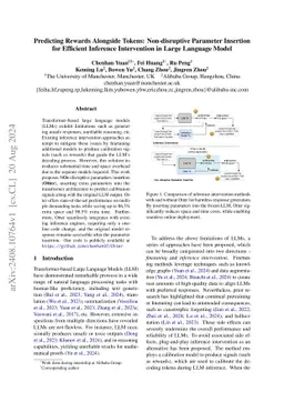 Predicting Rewards Alongside Tokens: Non-disruptive Parameter Insertion
  for Efficient Inference Intervention in Large Language Model