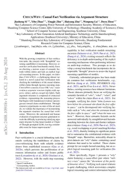 CHECKWHY: Causal Fact Verification via Argument Structure