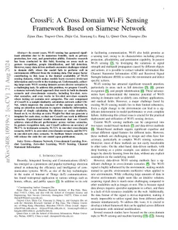 CrossFi: A Cross Domain Wi-Fi Sensing Framework Based on Siamese Network