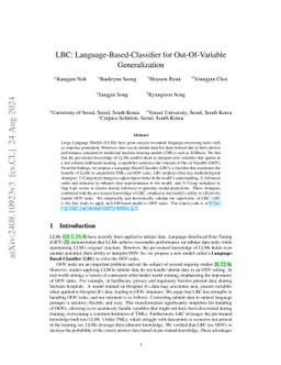 LBC: Language-Based-Classifier for Out-Of-Variable Generalization