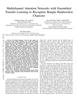 Multichannel Attention Networks with Ensembled Transfer Learning to
  Recognize Bangla Handwritten Charecter