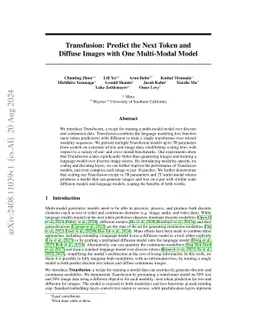 Transfusion: Predict the Next Token and Diffuse Images with One
  Multi-Modal Model