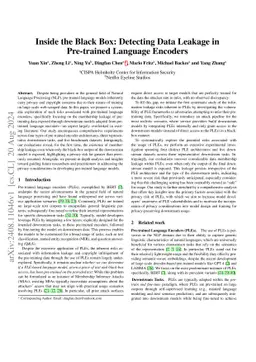 Inside the Black Box: Detecting Data Leakage in Pre-trained Language
  Encoders