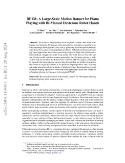 RP1M: A Large-Scale Motion Dataset for Piano Playing with Bi-Manual
  Dexterous Robot Hands
