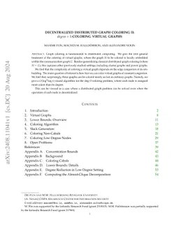 Decentralized Distributed Graph Coloring II: degree+1-Coloring Virtual
  Graphs