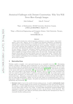 Statistical Challenges with Dataset Construction: Why You Will Never
  Have Enough Images