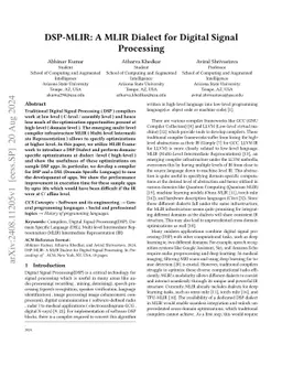 DSP-MLIR: A MLIR Dialect for Digital Signal Processing
