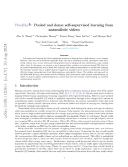 PooDLe: Pooled and dense self-supervised learning from naturalistic videos