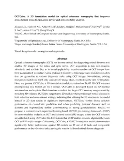OCTCube: A 3D foundation model for optical coherence tomography that
  improves cross-dataset, cross-disease, cross-device and cross-modality
  analysis