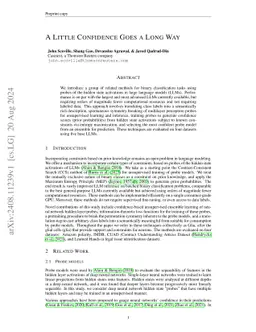 A Little Confidence Goes a Long Way