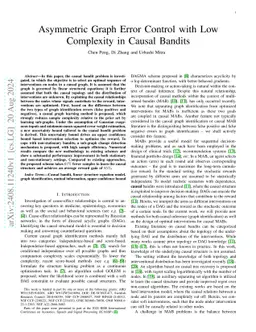 Asymmetric Graph Error Control with Low Complexity in Causal Bandits