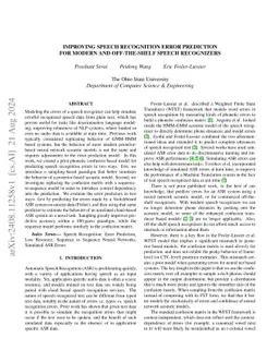 Improving Speech Recognition Error Prediction for Modern and
  Off-the-shelf Speech Recognizers