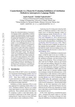 Counterfactuals As a Means for Evaluating Faithfulness of Attribution Methods in Autoregressive Language Models
