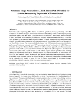 Automatic Image Annotation (AIA) of AlmondNet-20 Method for Almond
  Detection by Improved CNN-based Model