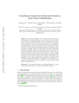 Correlation Analysis of Adversarial Attack in Time Series Classification