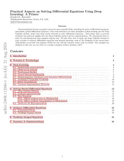 Practical Aspects on Solving Differential Equations Using Deep Learning: A Primer