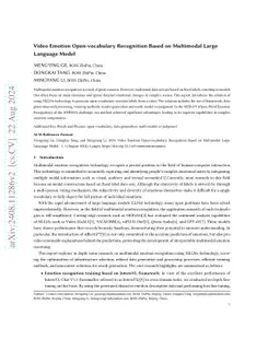 Video Emotion Open-vocabulary Recognition Based on Multimodal Large
  Language Model