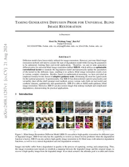 Taming Generative Diffusion for Universal Blind Image Restoration