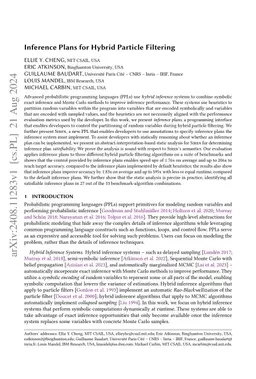 Inference Plans for Hybrid Particle Filtering