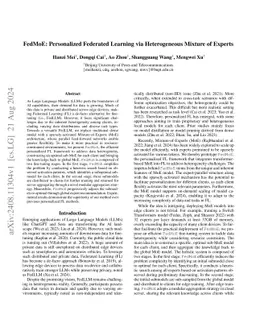 FedMoE: Personalized Federated Learning via Heterogeneous Mixture of
  Experts