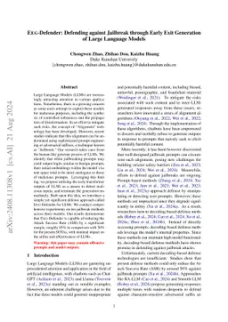 Defending against Jailbreak through Early Exit Generation of Large Language Models