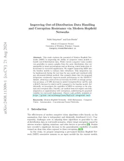 Improving Out-of-Distribution Data Handling and Corruption Resistance
  via Modern Hopfield Networks