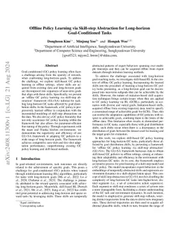 Offline Policy Learning via Skill-step Abstraction for Long-horizon
  Goal-Conditioned Tasks