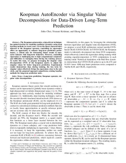 Koopman AutoEncoder via Singular Value Decomposition for Data-Driven
  Long-Term Prediction
