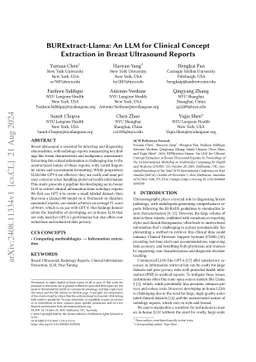 BURExtract-Llama: An LLM for Clinical Concept Extraction in Breast
  Ultrasound Reports
