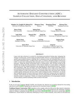 Automatic Dataset Construction (ADC): Sample Collection, Data Curation,
  and Beyond