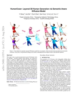 HumanCoser: Layered 3D Human Generation via Semantic-Aware Diffusion
  Model