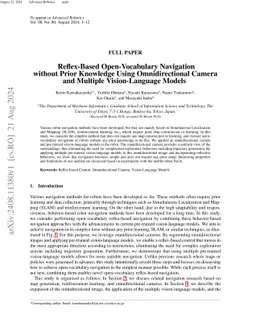 Reflex-Based Open-Vocabulary Navigation without Prior Knowledge Using
  Omnidirectional Camera and Multiple Vision-Language Models