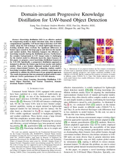Domain-invariant Progressive Knowledge Distillation for UAV-based Object
  Detection