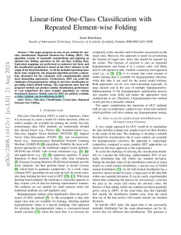 Linear-time One-Class Classification with Repeated Element-wise Folding