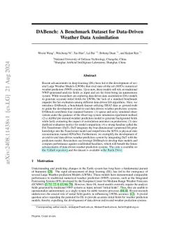 DABench: A Benchmark Dataset for Data-Driven Weather Data Assimilation