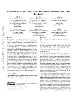 T2VIndexer: A Generative Video Indexer for Efficient Text-Video
  Retrieval