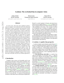 Lookism: The overlooked bias in computer vision