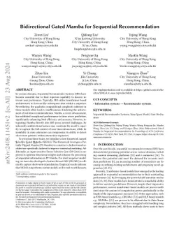 Bidirectional Gated Mamba for Sequential Recommendation